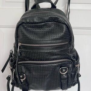 Stylish Black Leather Backpack